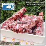 Beef bone NECK BONES UNTRIMMED Australia GREENHAM frozen BULK +/- 20kg/carton (price/kg)